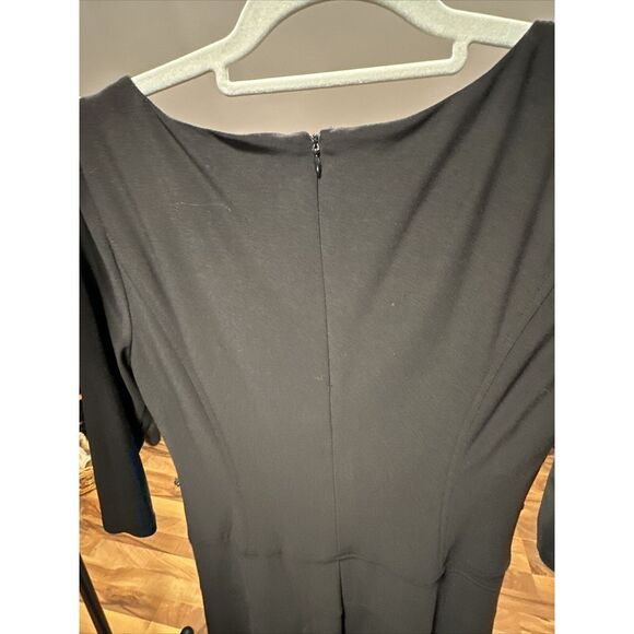 Anne Klein Dress Tiered With Darting 3/4 Sleeve Black Size 8 - Picture 3 of 4